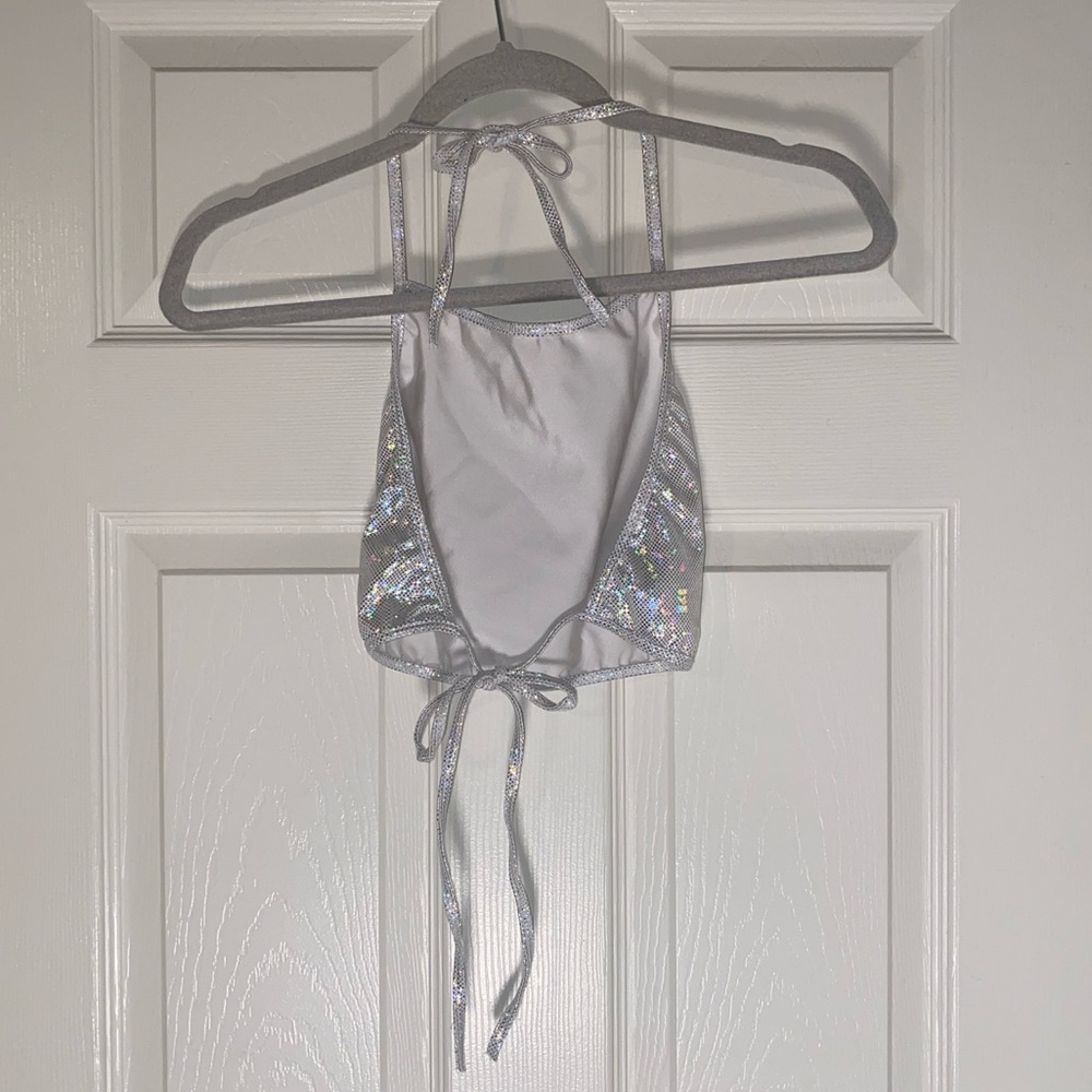 Reflective Backless Rave Crop Top - Picture 2 of 2